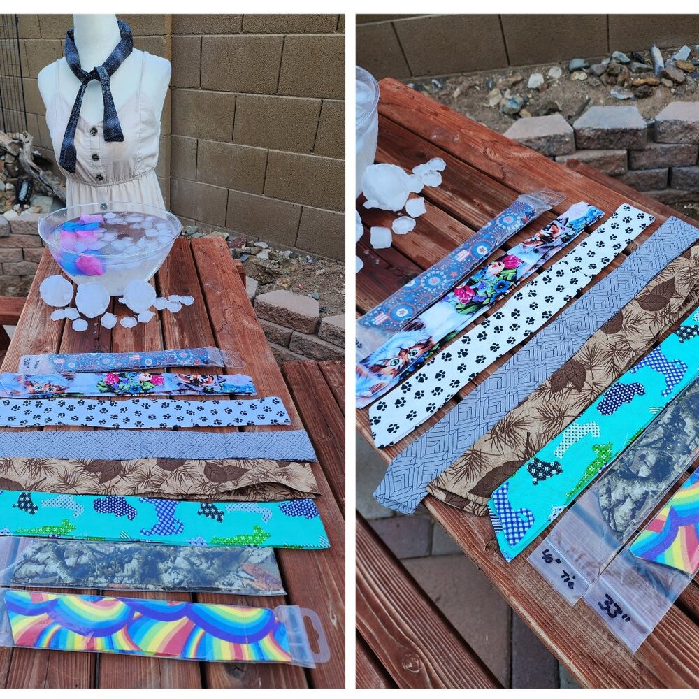 Reusable Hand Crafted Neck Cooler - Bandana - Headband - Bundle and Save!
